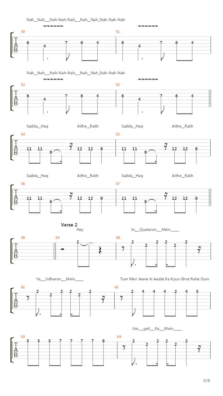 Sadda Haq吉他谱