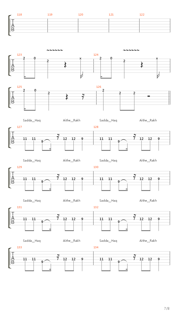 Sadda Haq吉他谱