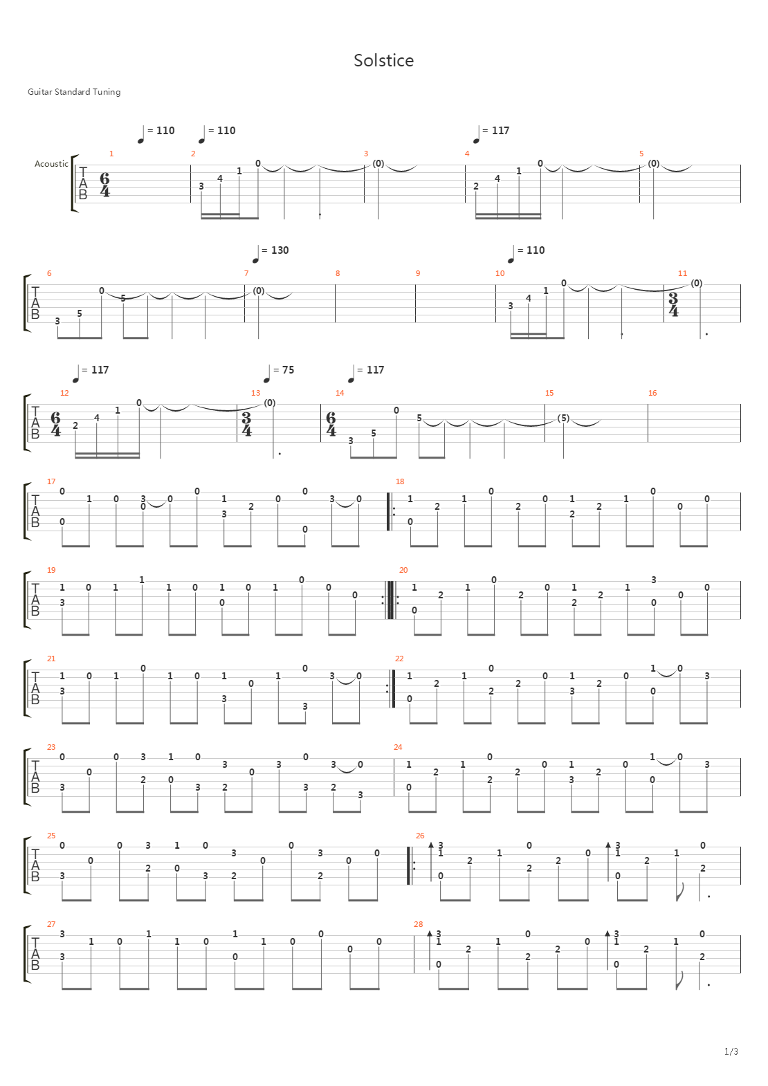 Solstice吉他谱