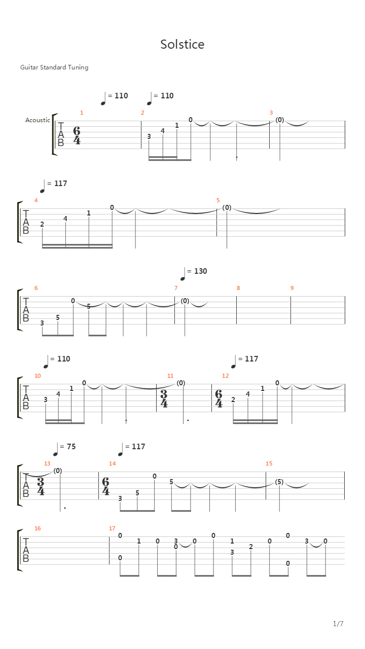 Solstice吉他谱