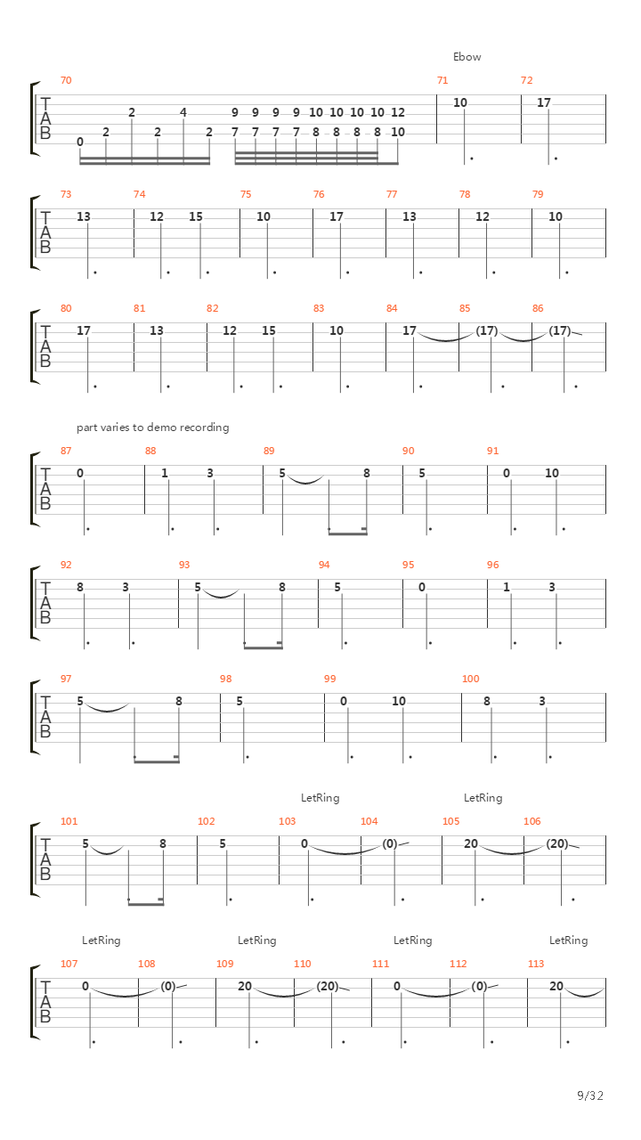 Tapestry Of The Starless Abstract吉他谱