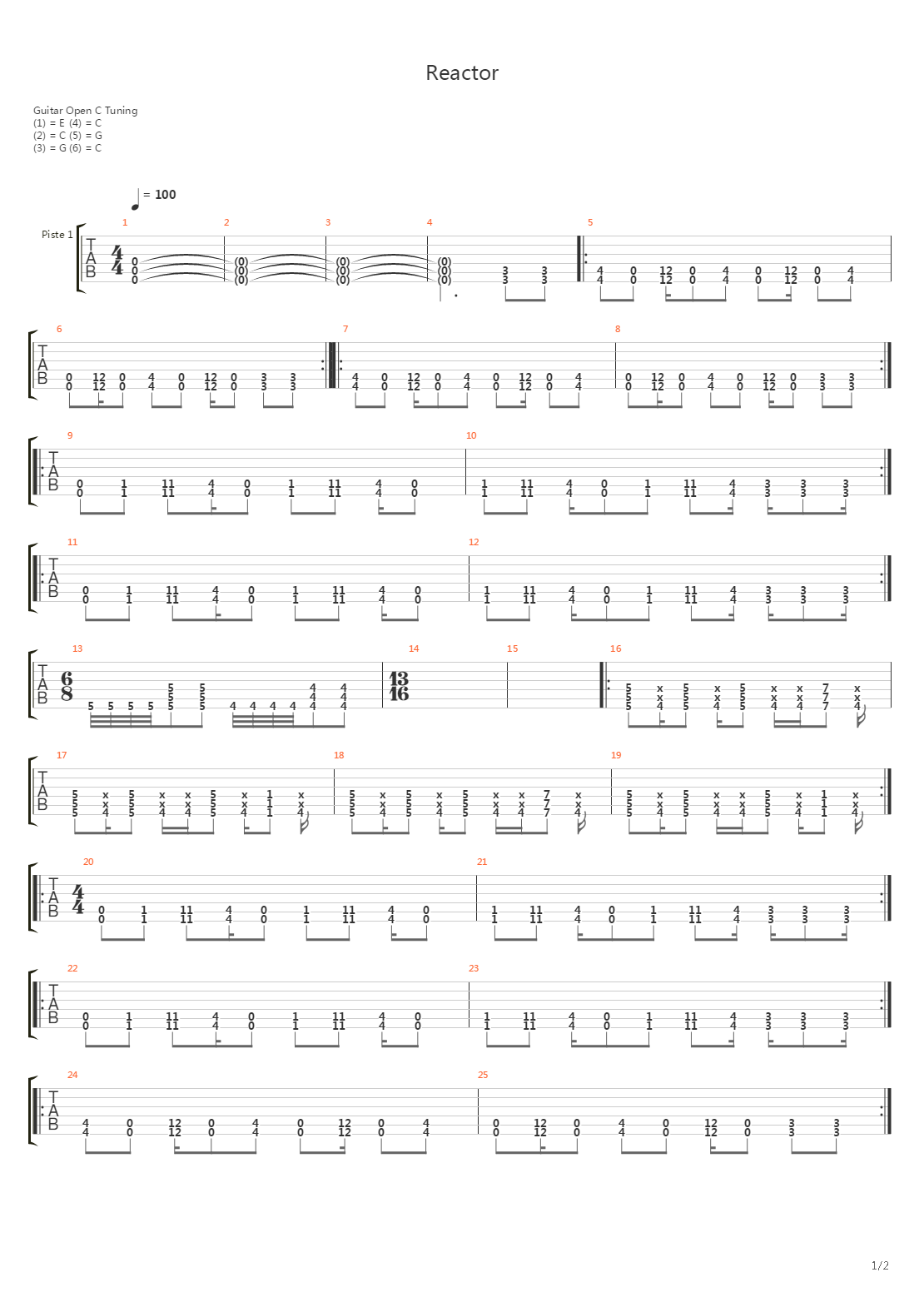 Reactor吉他谱