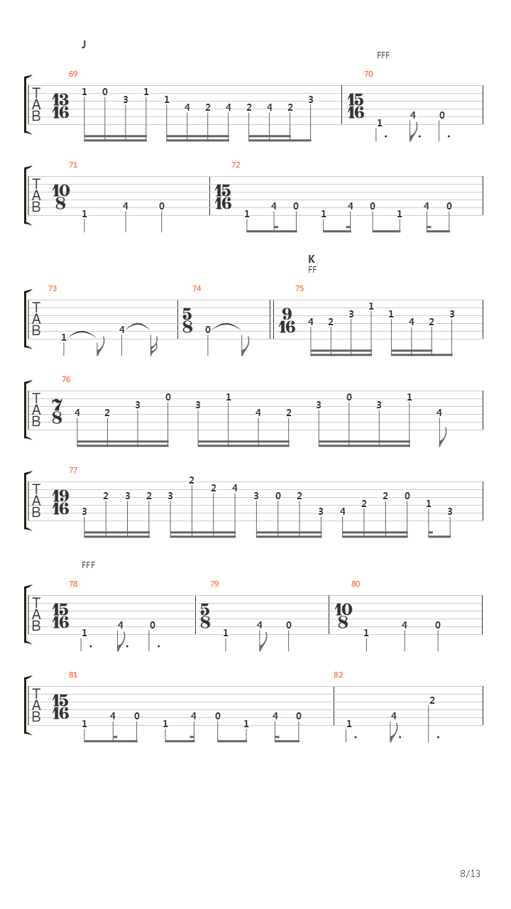 Danse De La Fureur吉他谱