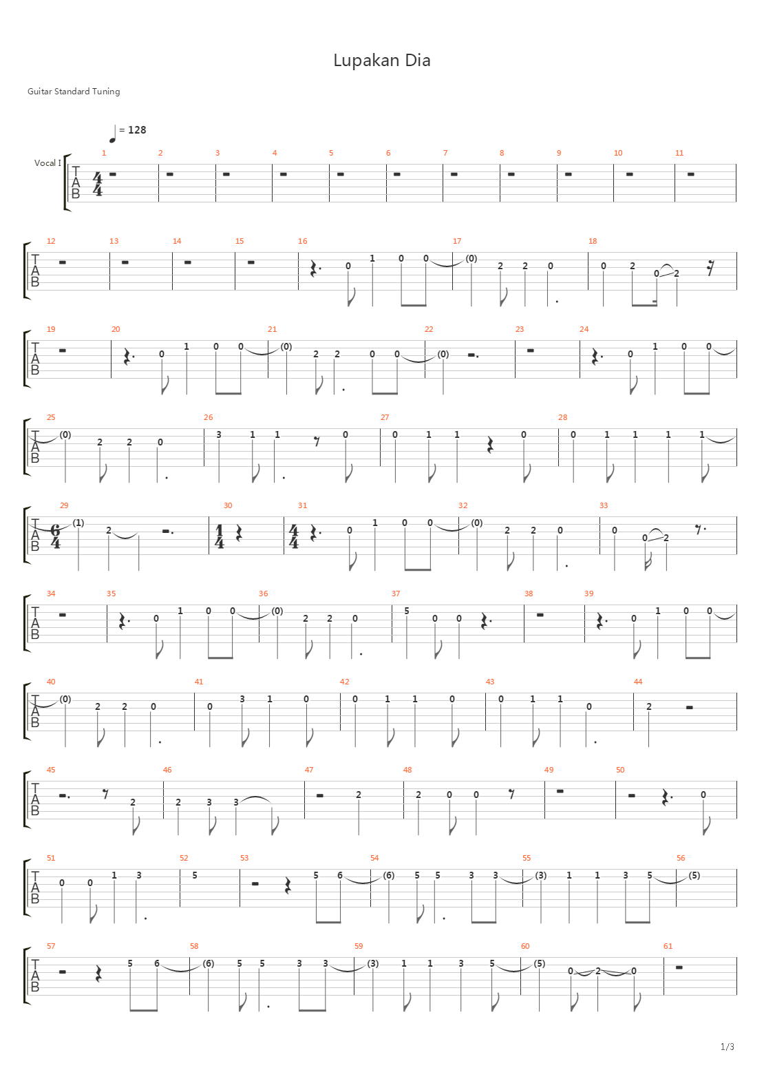Lupakan Dia吉他谱
