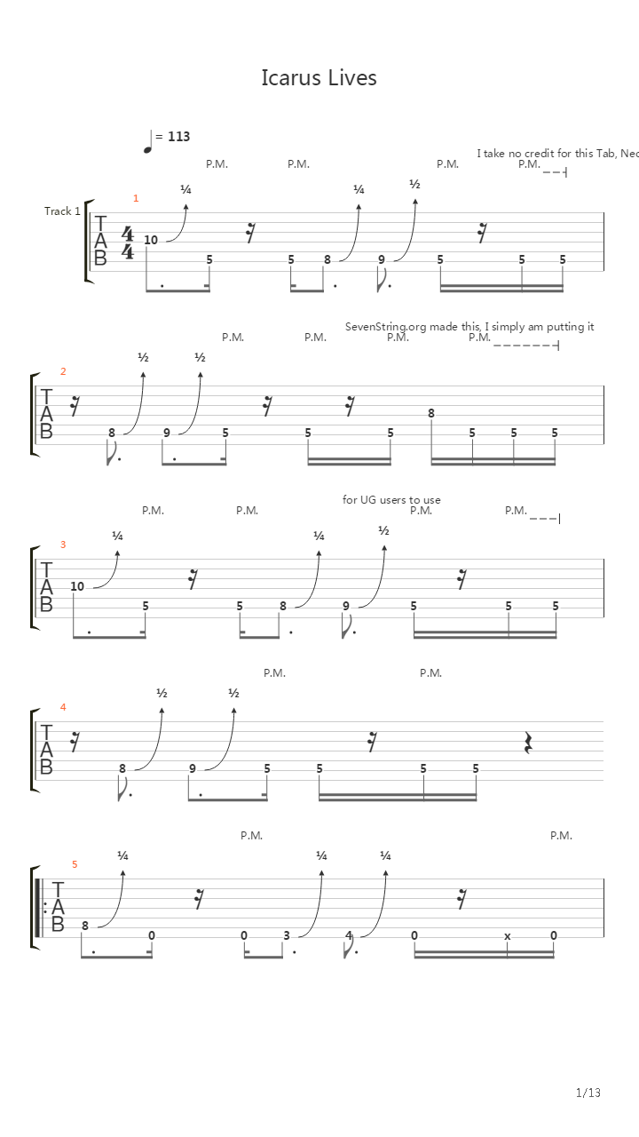 Icarus Lives吉他谱