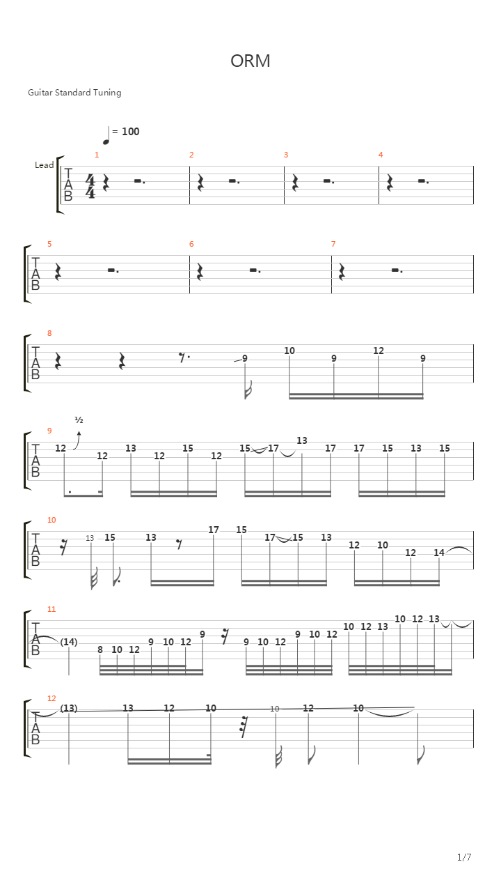 Orm吉他谱