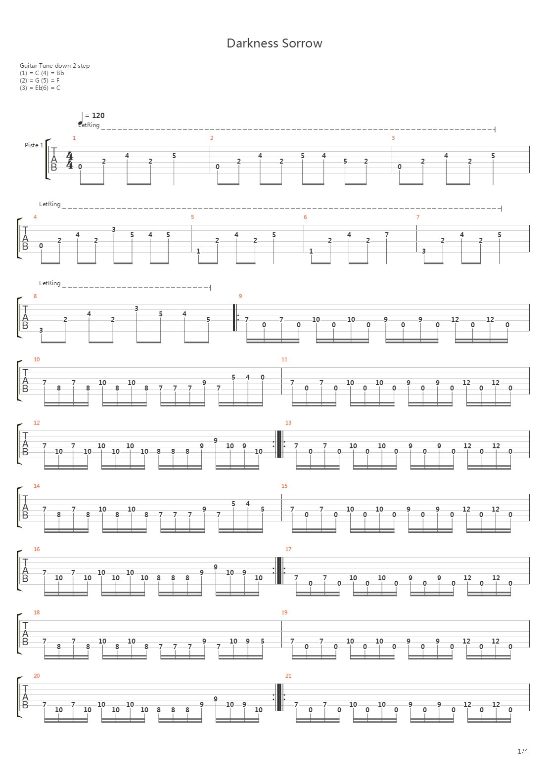 Darkness Sorrow吉他谱
