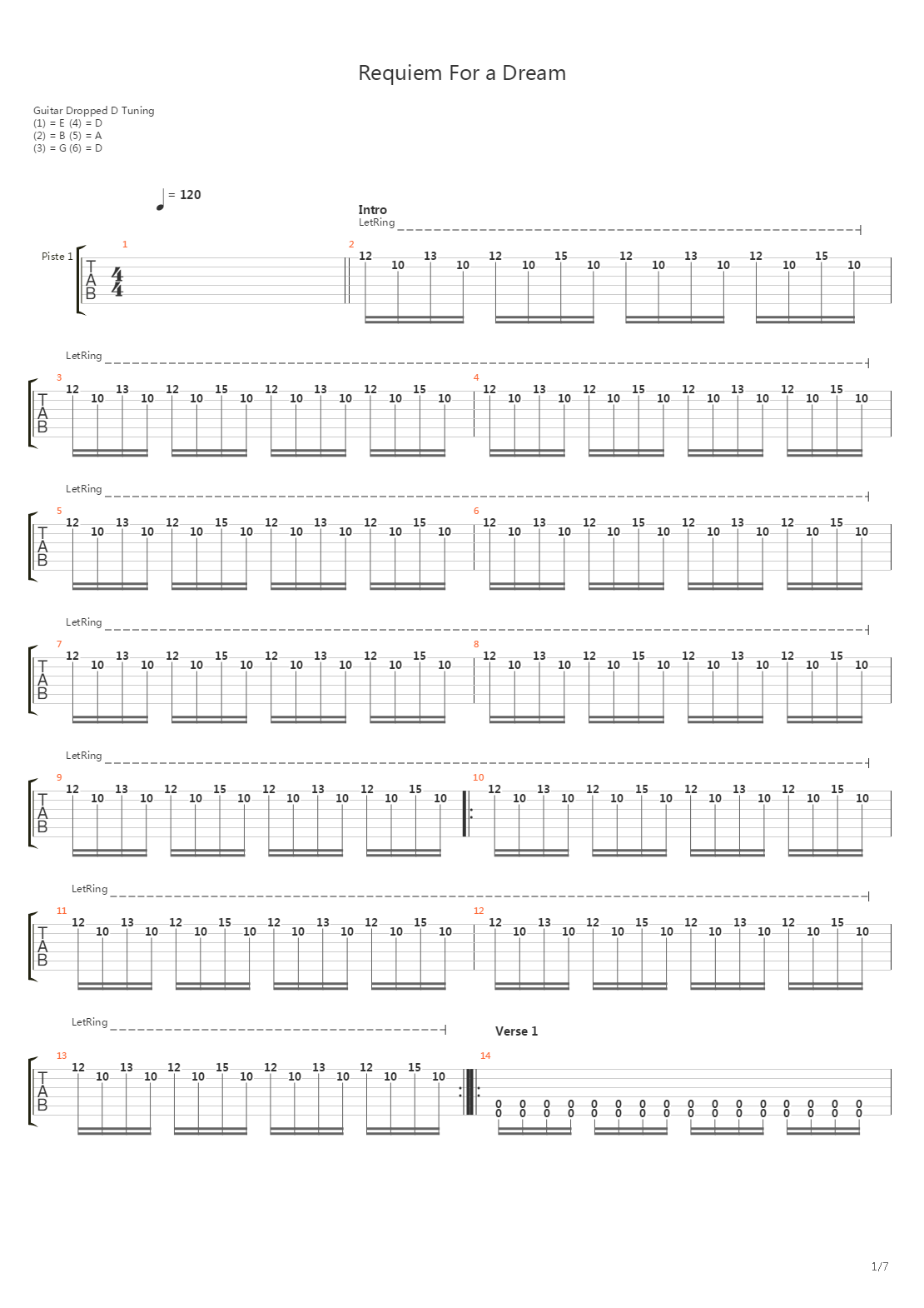 Requiem For A Dream吉他谱