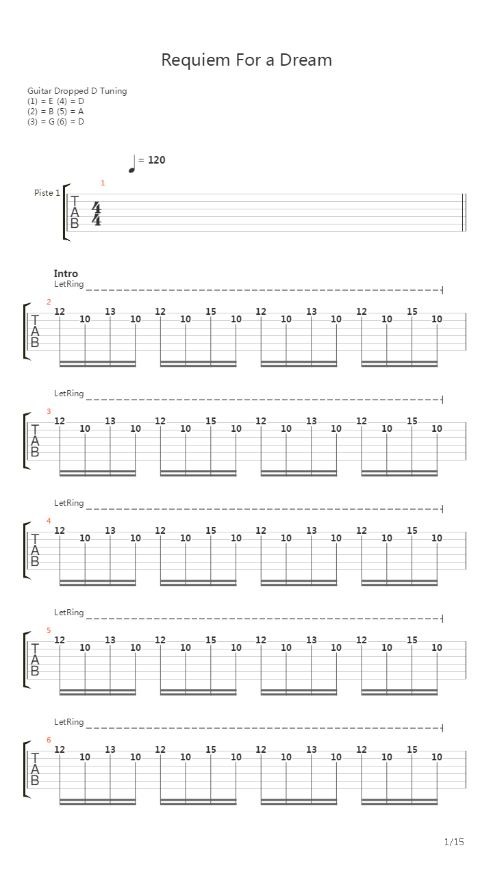Requiem For A Dream吉他谱