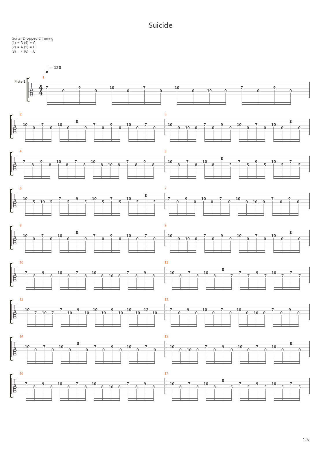 Suicide吉他谱