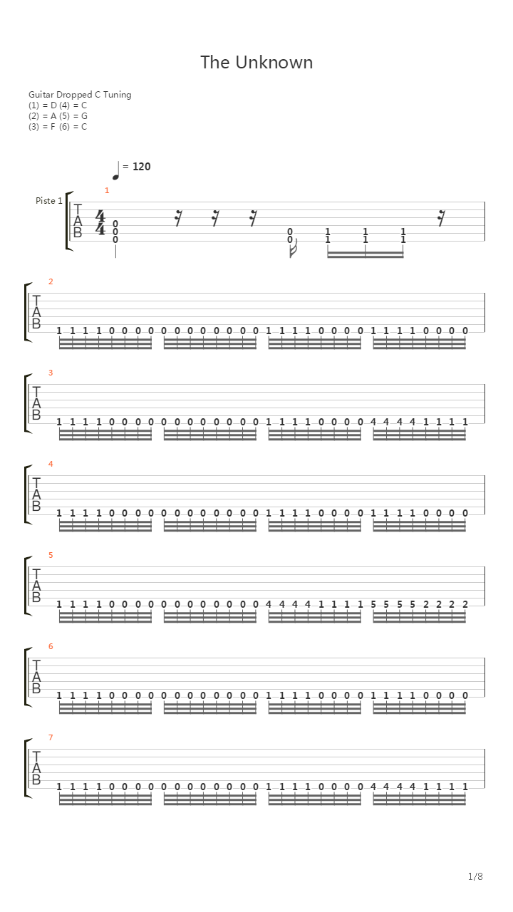 The Unknown吉他谱