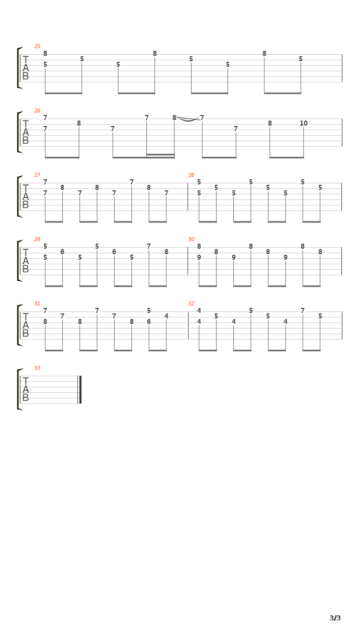 Au Revoir吉他谱