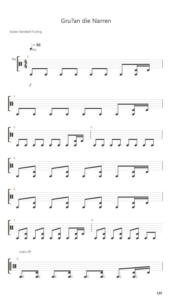 Gruss An Die Narren吉他谱