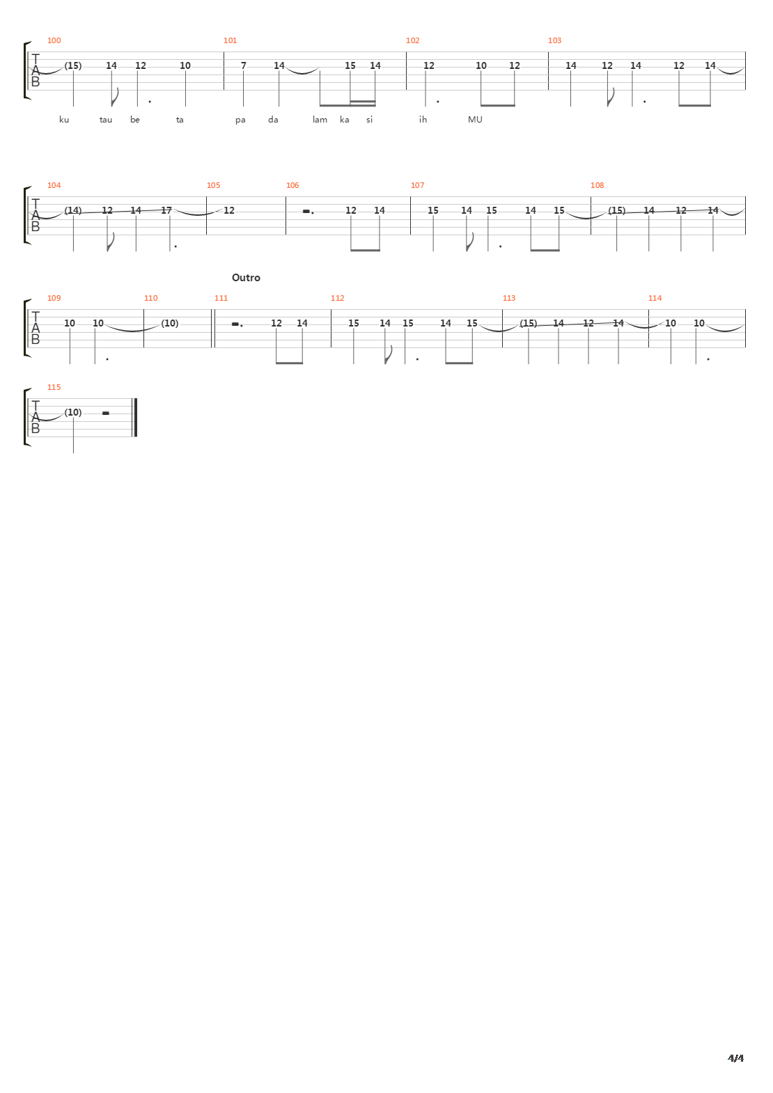 Janjimu Seperti Fajar吉他谱
