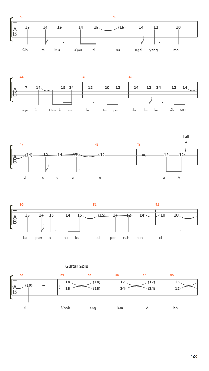 Janjimu Seperti Fajar吉他谱