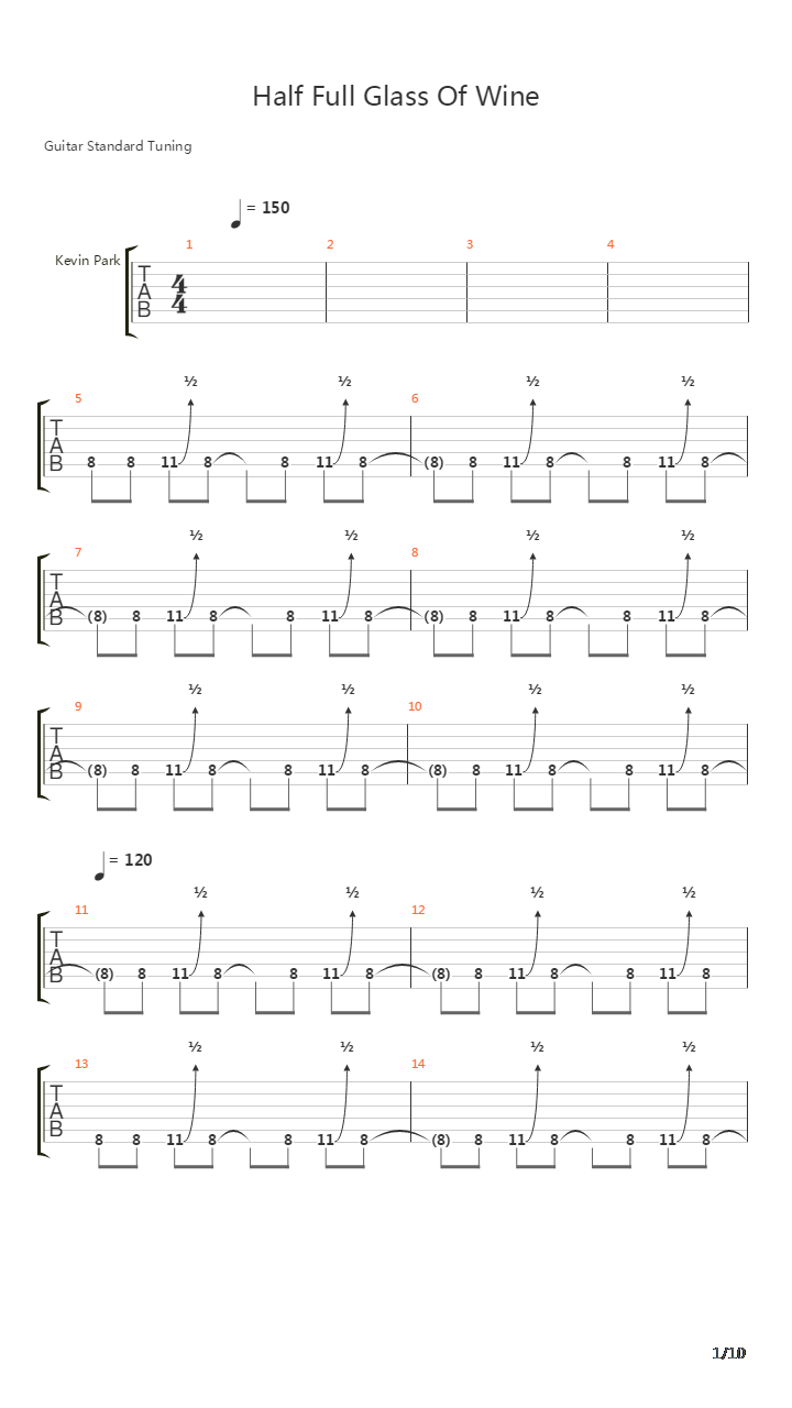 Half Full Glass Of Wine吉他谱