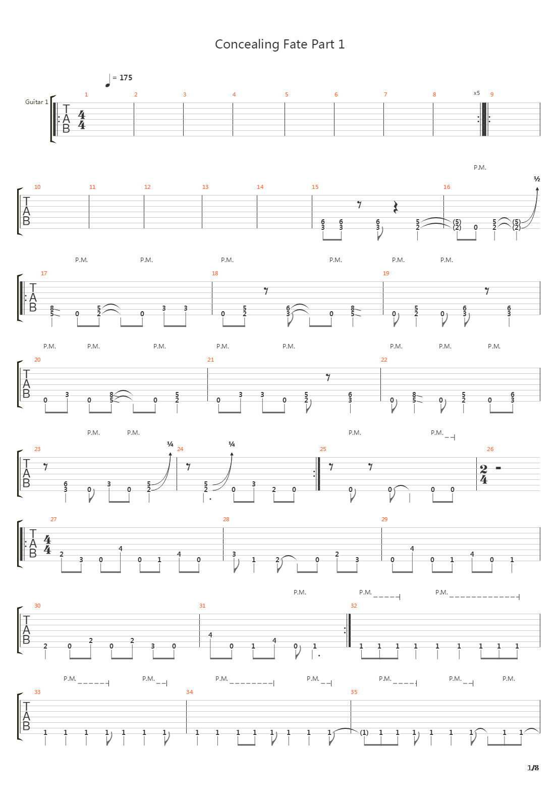 Concealing Fate Part 1吉他谱