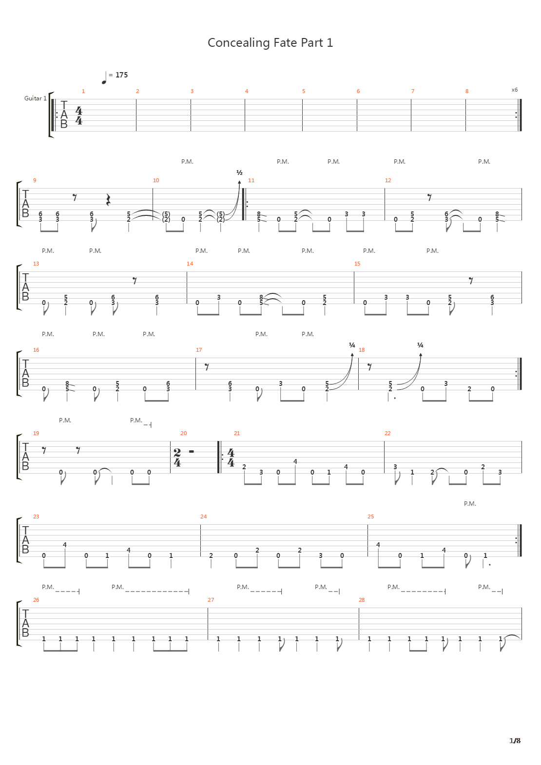 Concealing Fate Part 1吉他谱