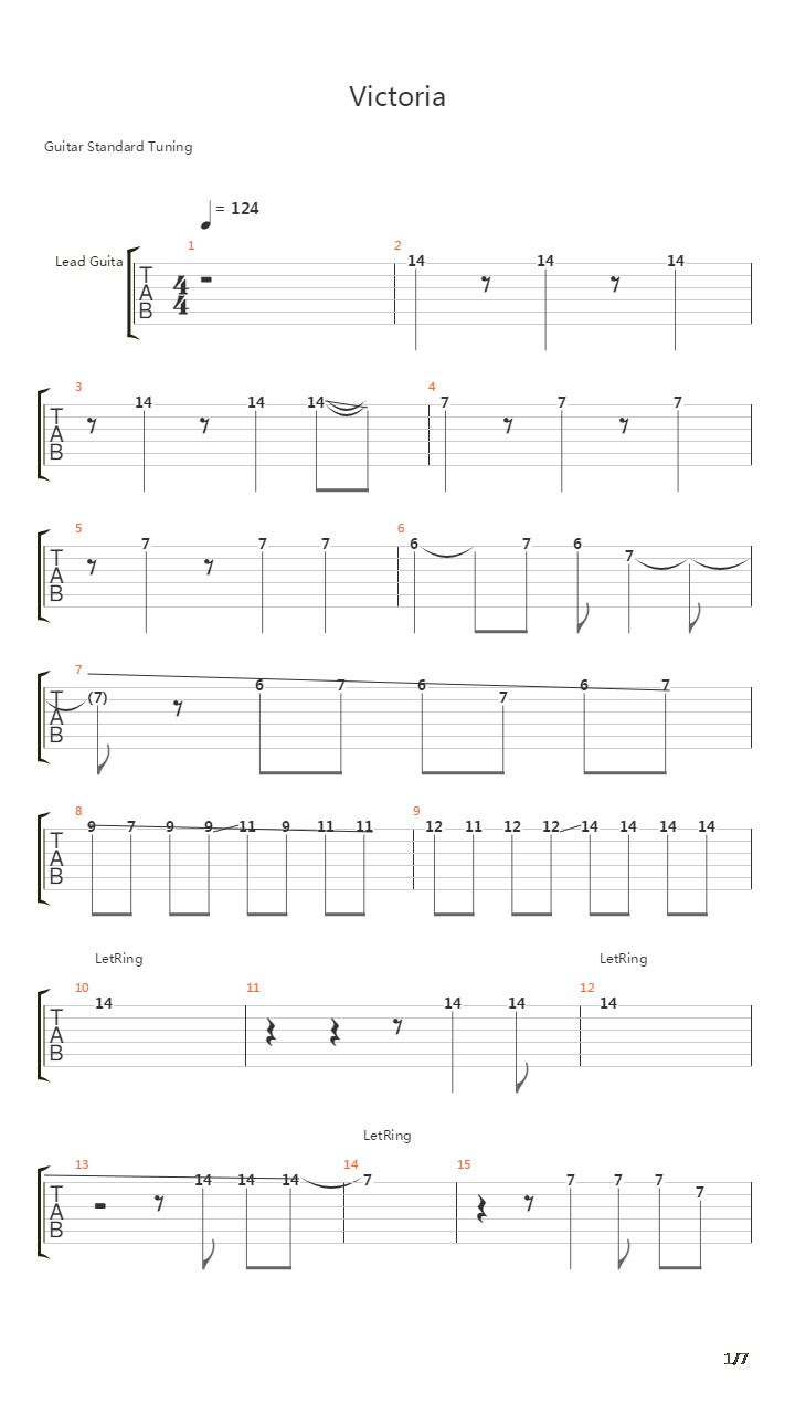 Victoria吉他谱