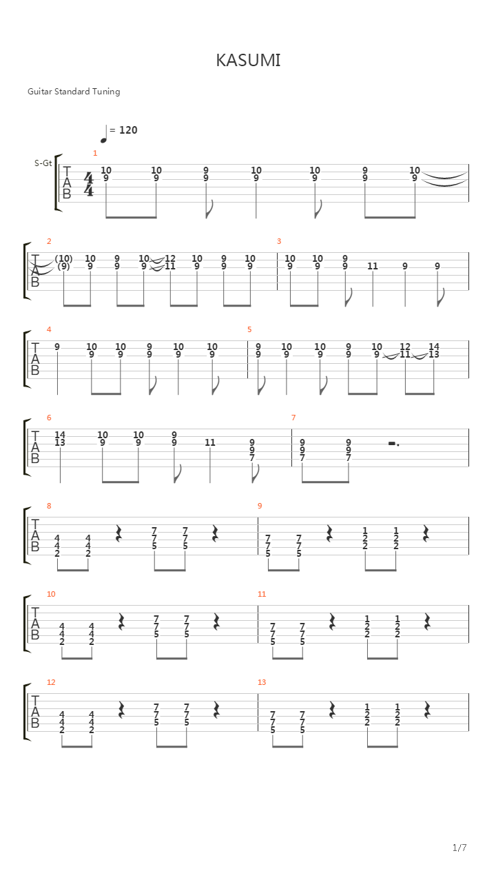 KASUMI吉他谱