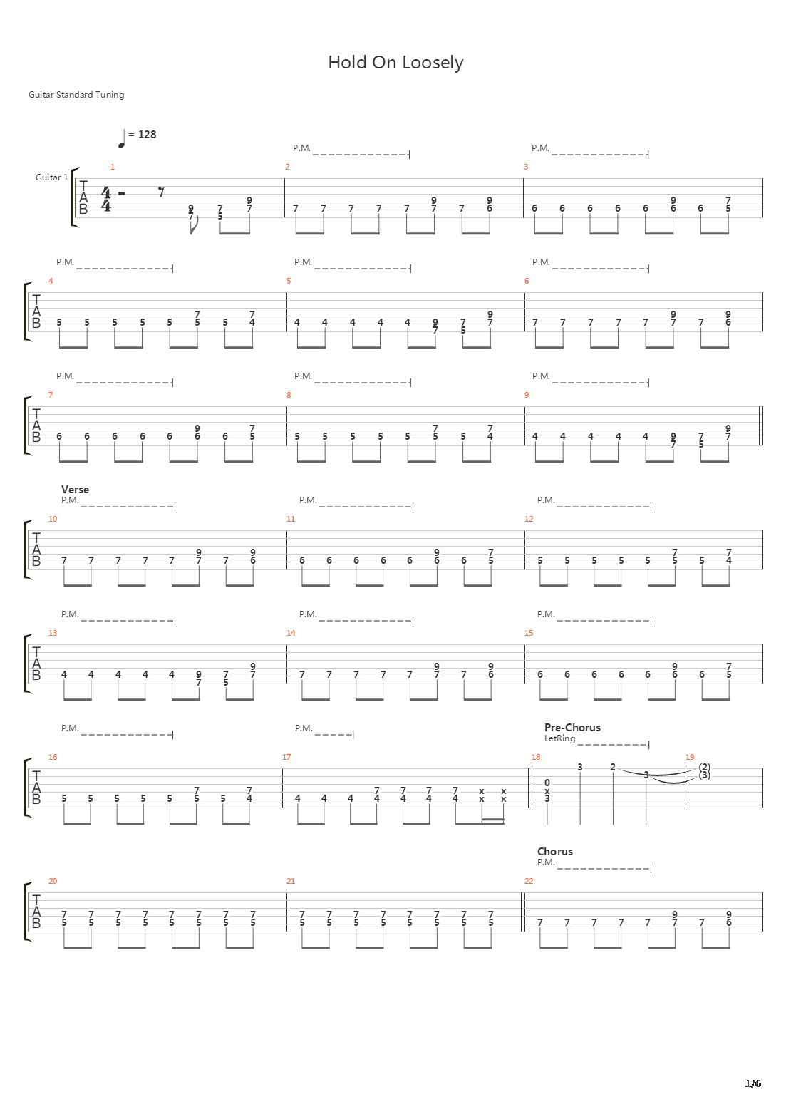 Hold On Loosely吉他谱