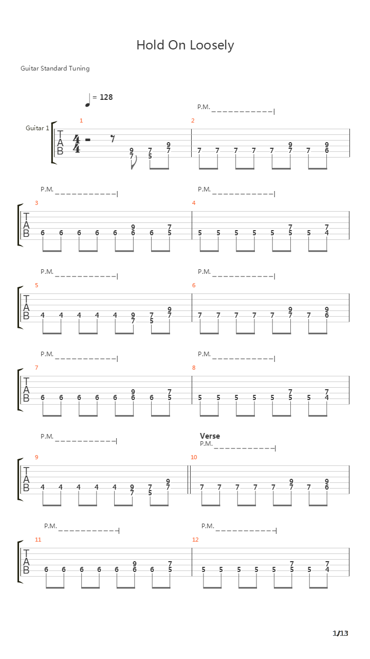 Hold On Loosely吉他谱