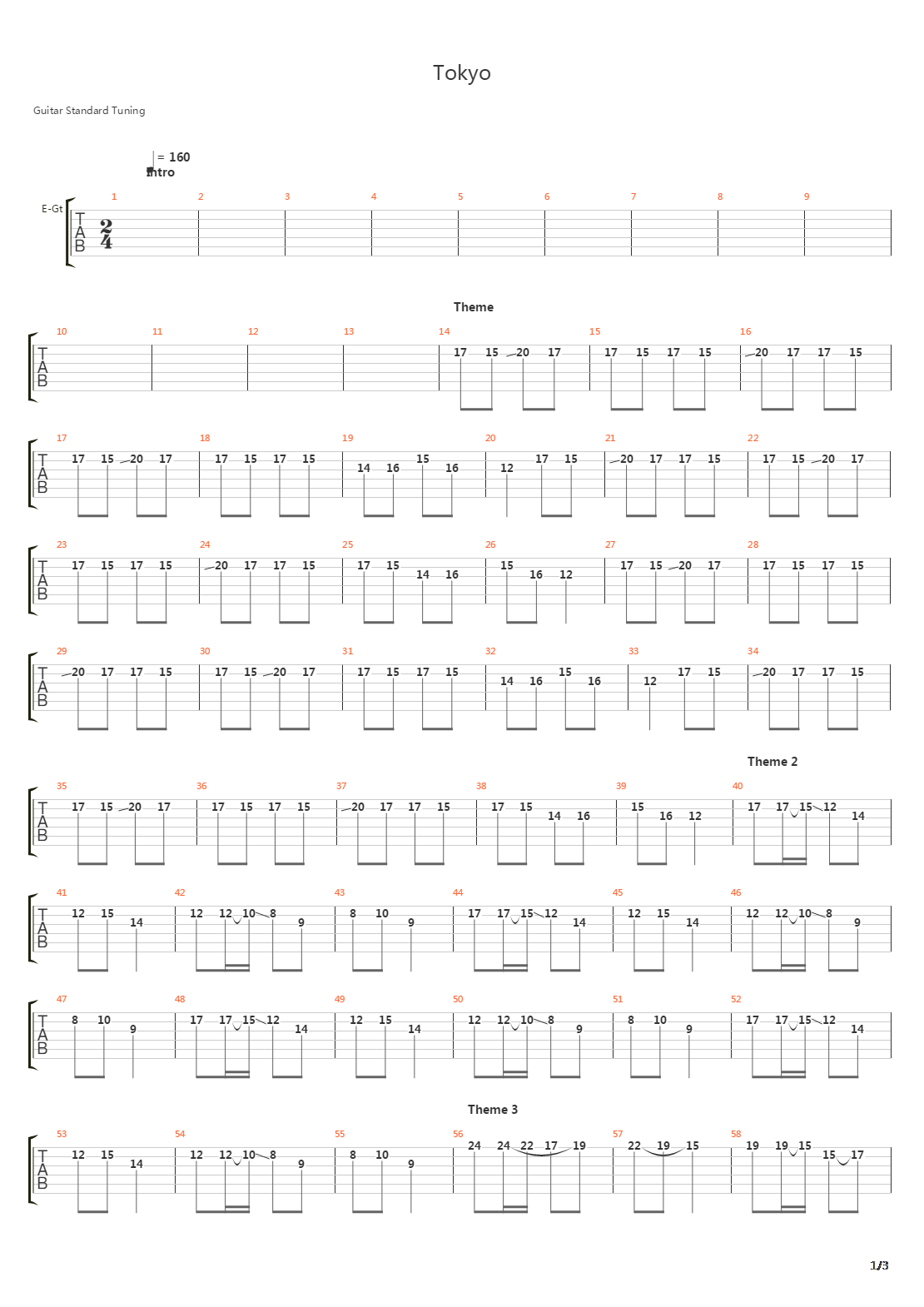 Tokyo吉他谱