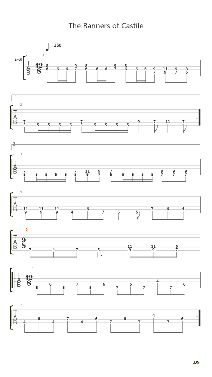Banners Of Castile吉他谱