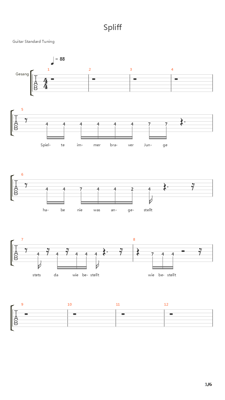Spliff吉他谱