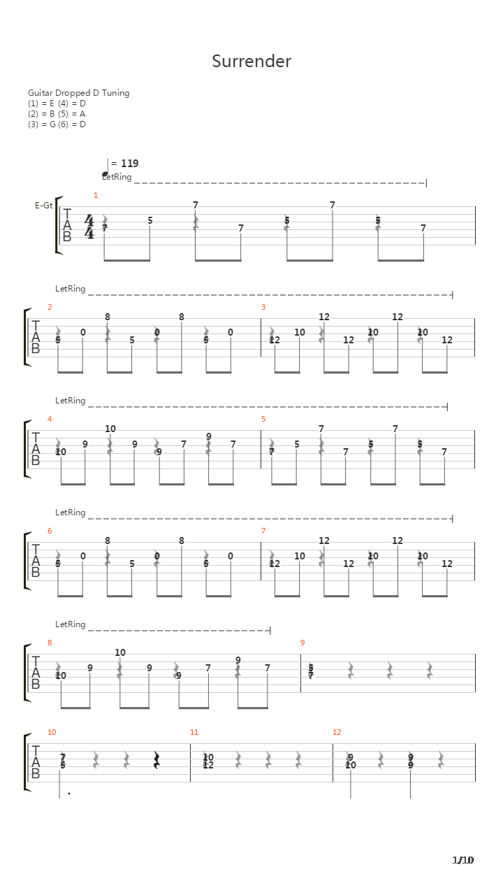 Surrender吉他谱