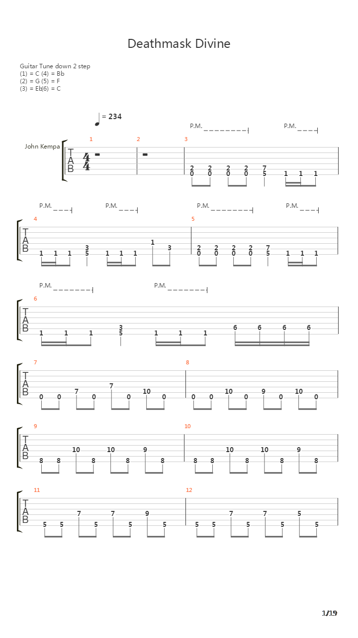 Deathmask Divine吉他谱