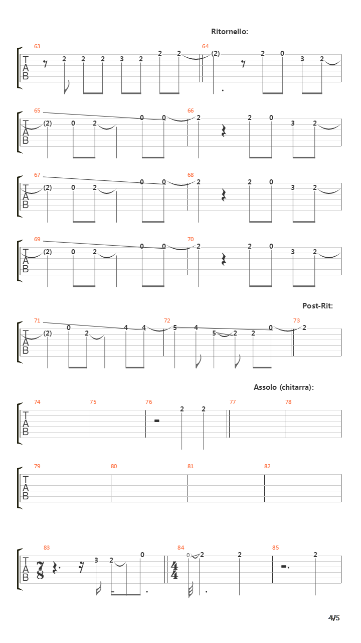 Phase吉他谱