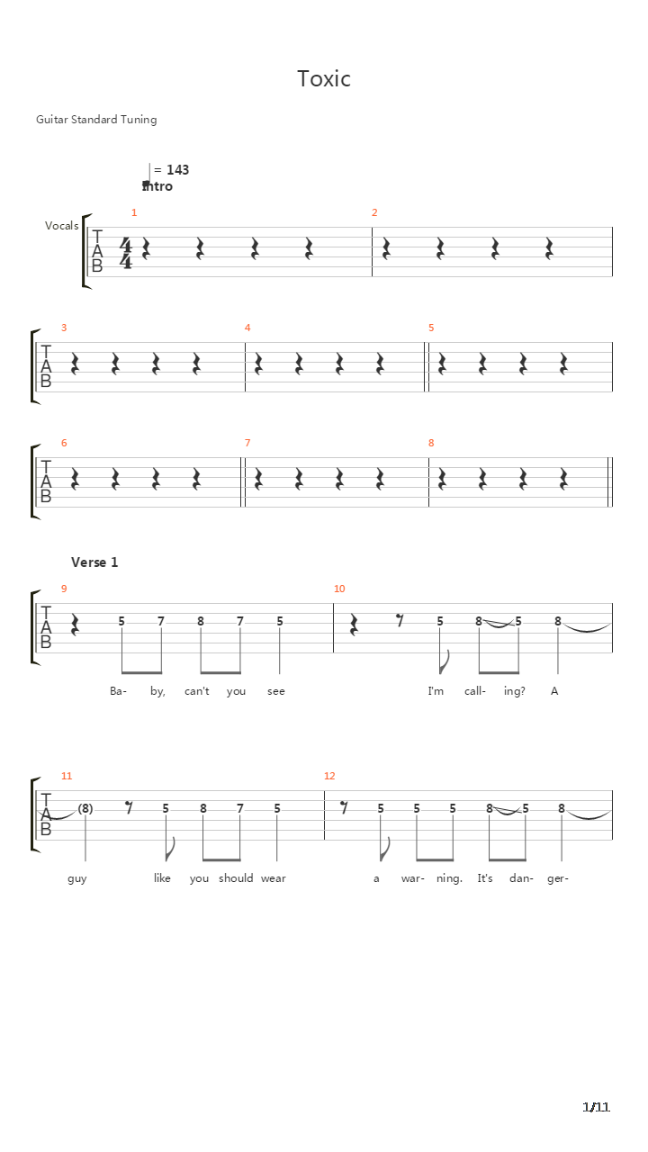 Toxic吉他谱