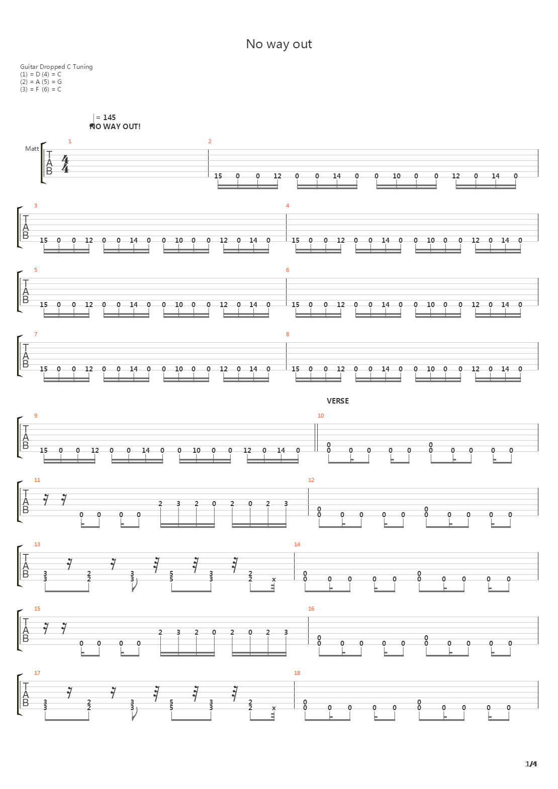 No Way Out吉他谱