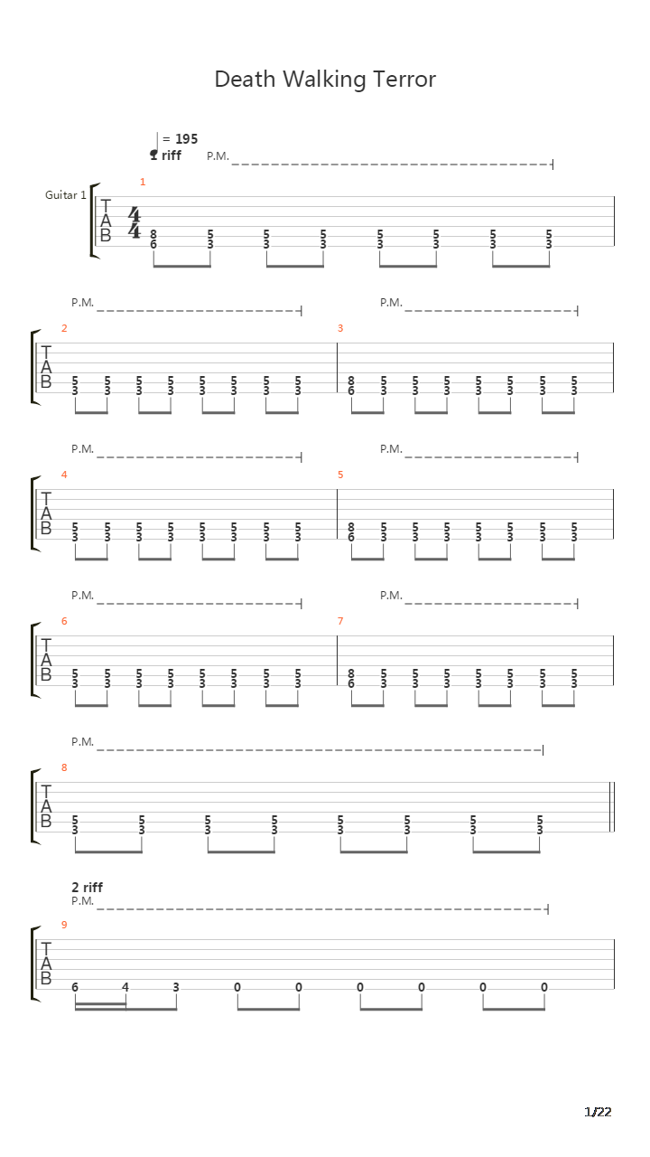 Death Walking Terror吉他谱