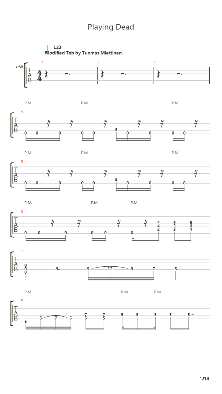 Playing Dead吉他谱