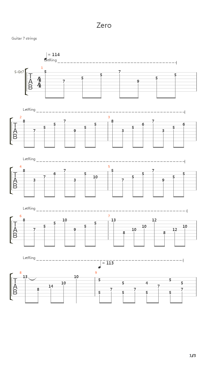 Zero吉他谱