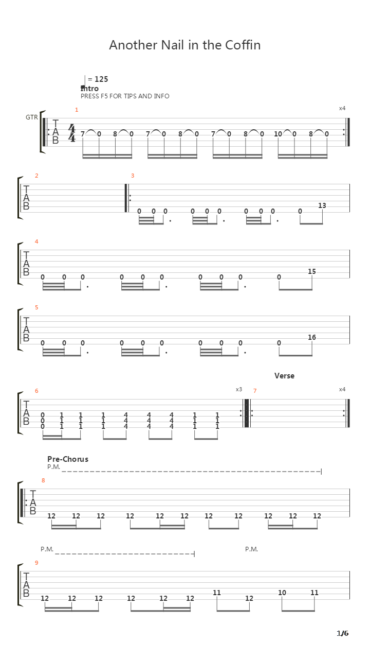 Another Nail In The Coffin吉他谱