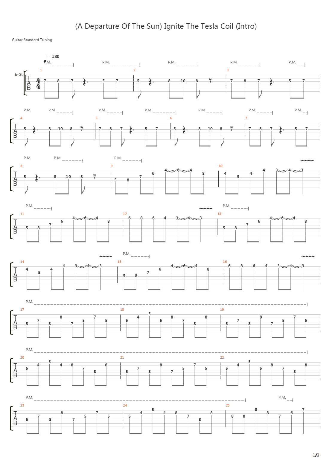A Departure Of The Sun Ignite The Tesla Coil吉他谱