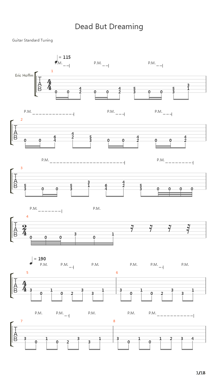 Dead But Dreaming吉他谱