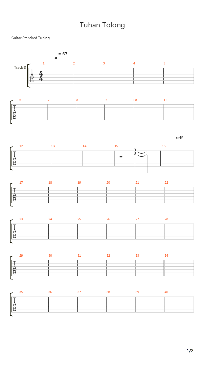 Tuhan Tolong吉他谱