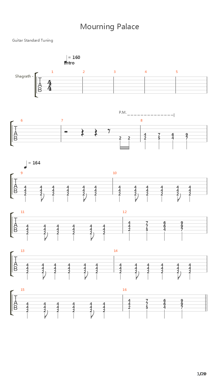 Mourning Palace吉他谱