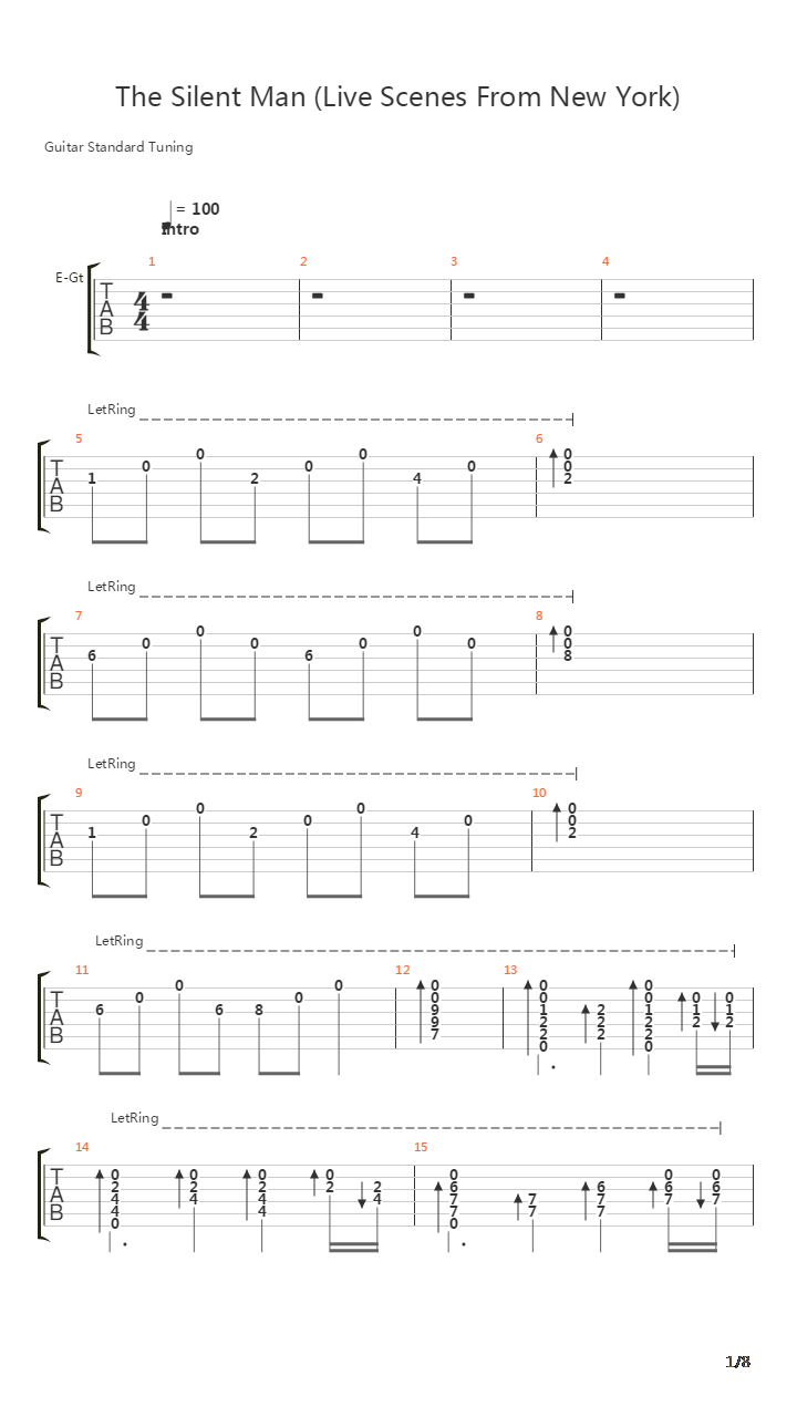The Silent Man吉他谱