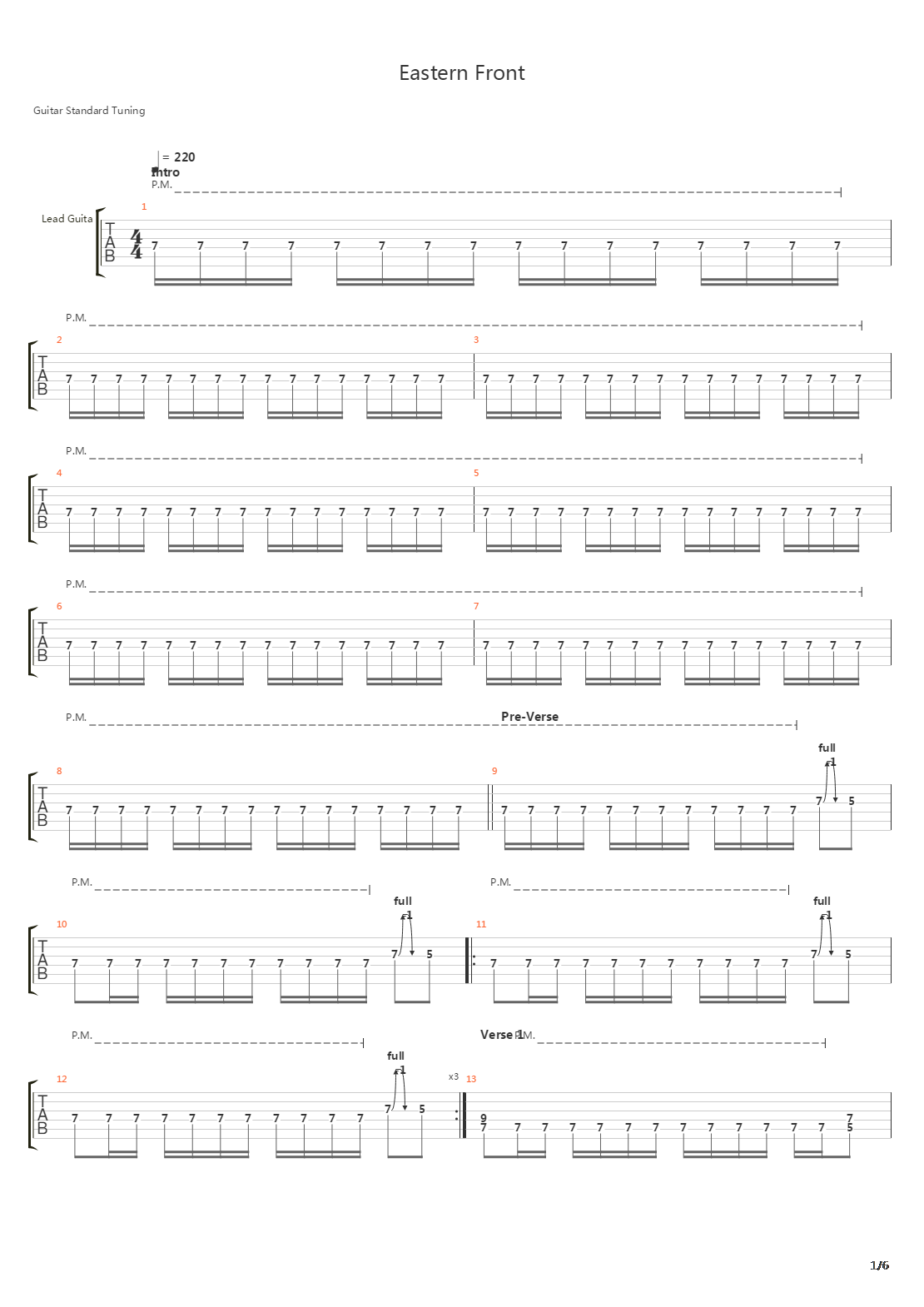 Eastern Front吉他谱