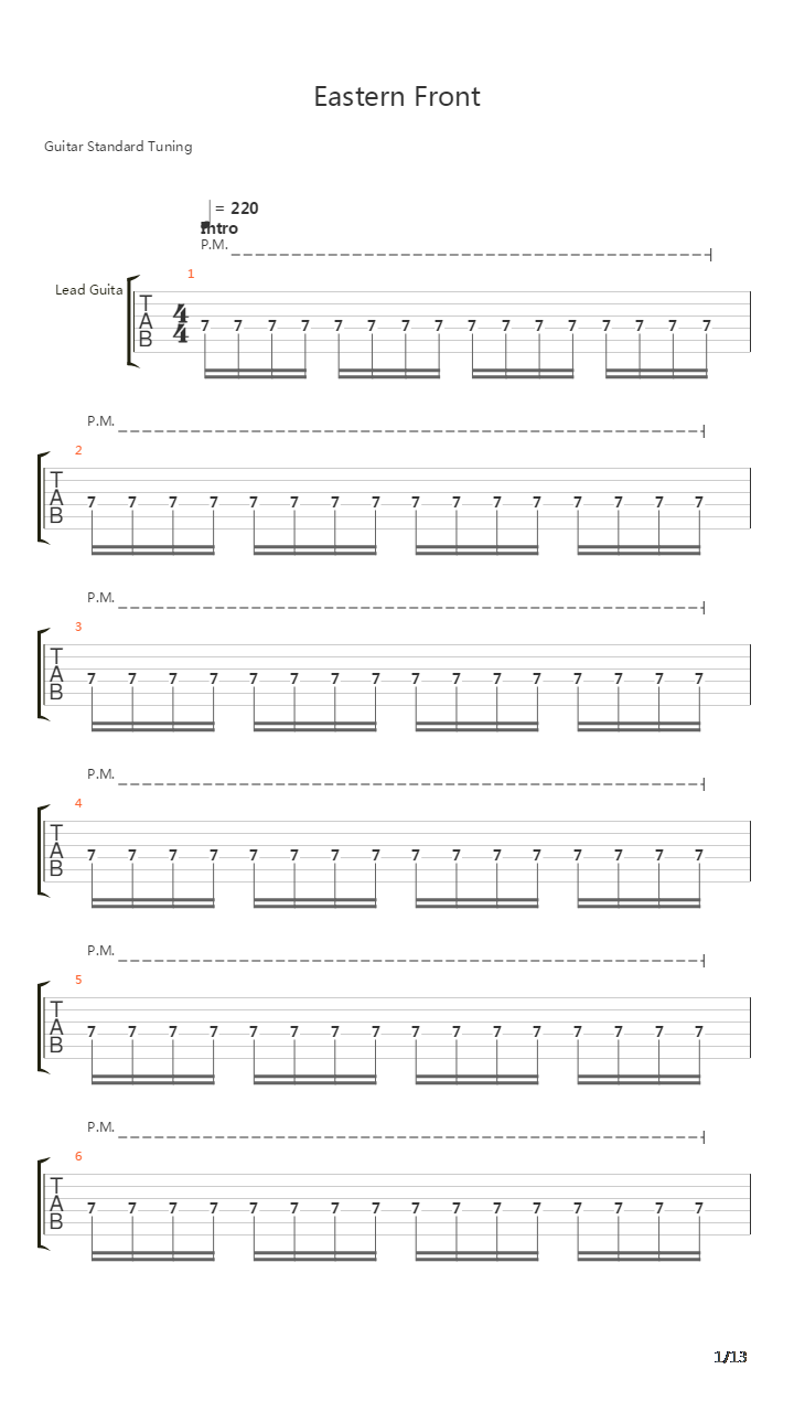 Eastern Front吉他谱