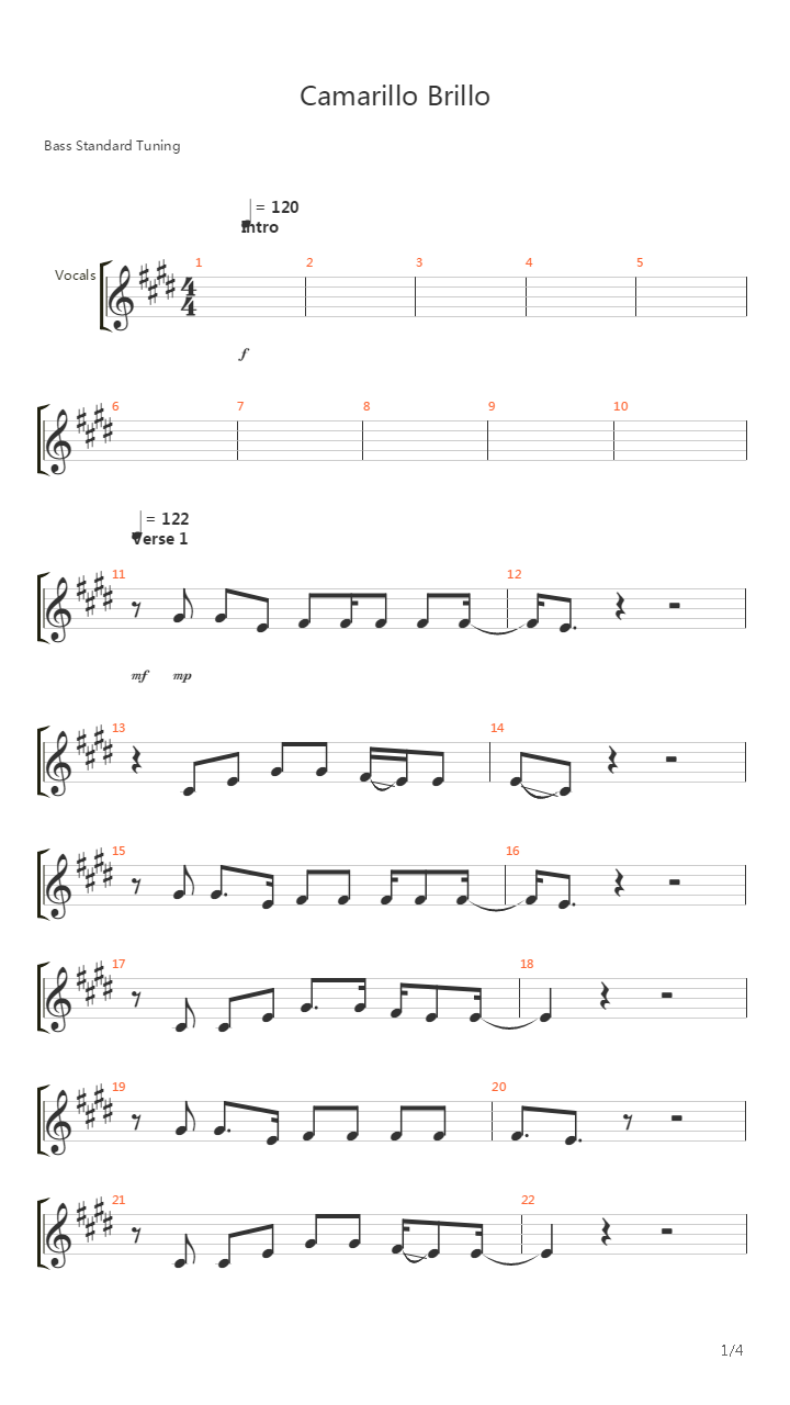 Camarillo Brillo吉他谱