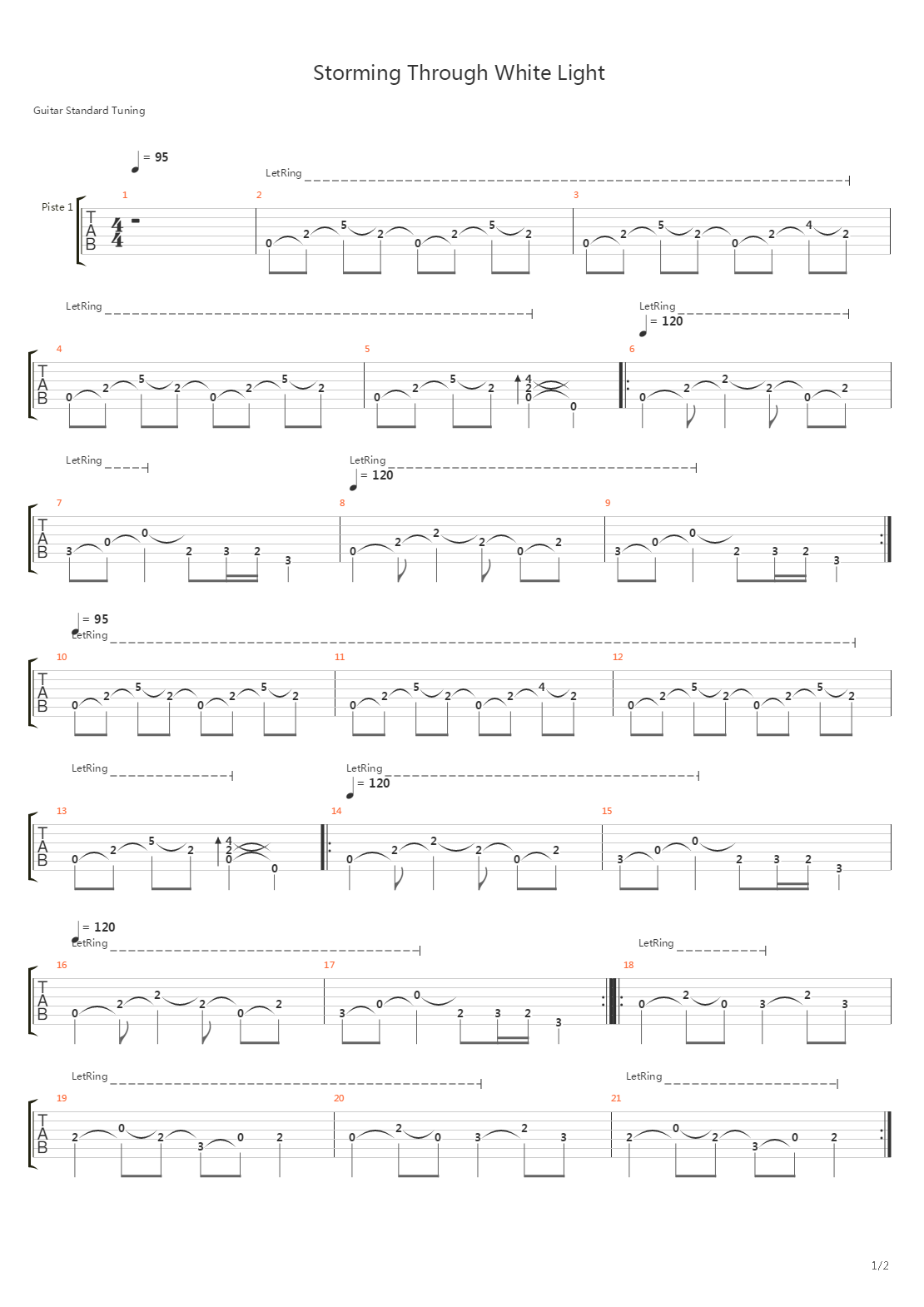 Storming Through The Whitelight吉他谱