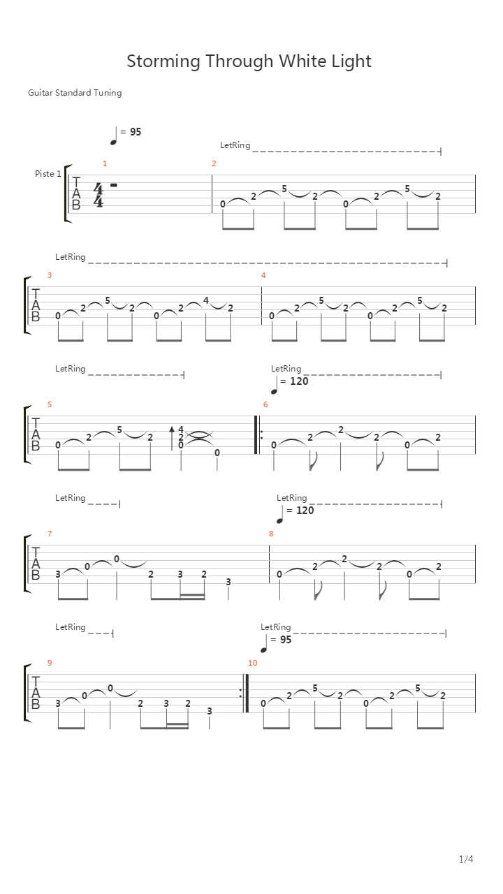 Storming Through The Whitelight吉他谱