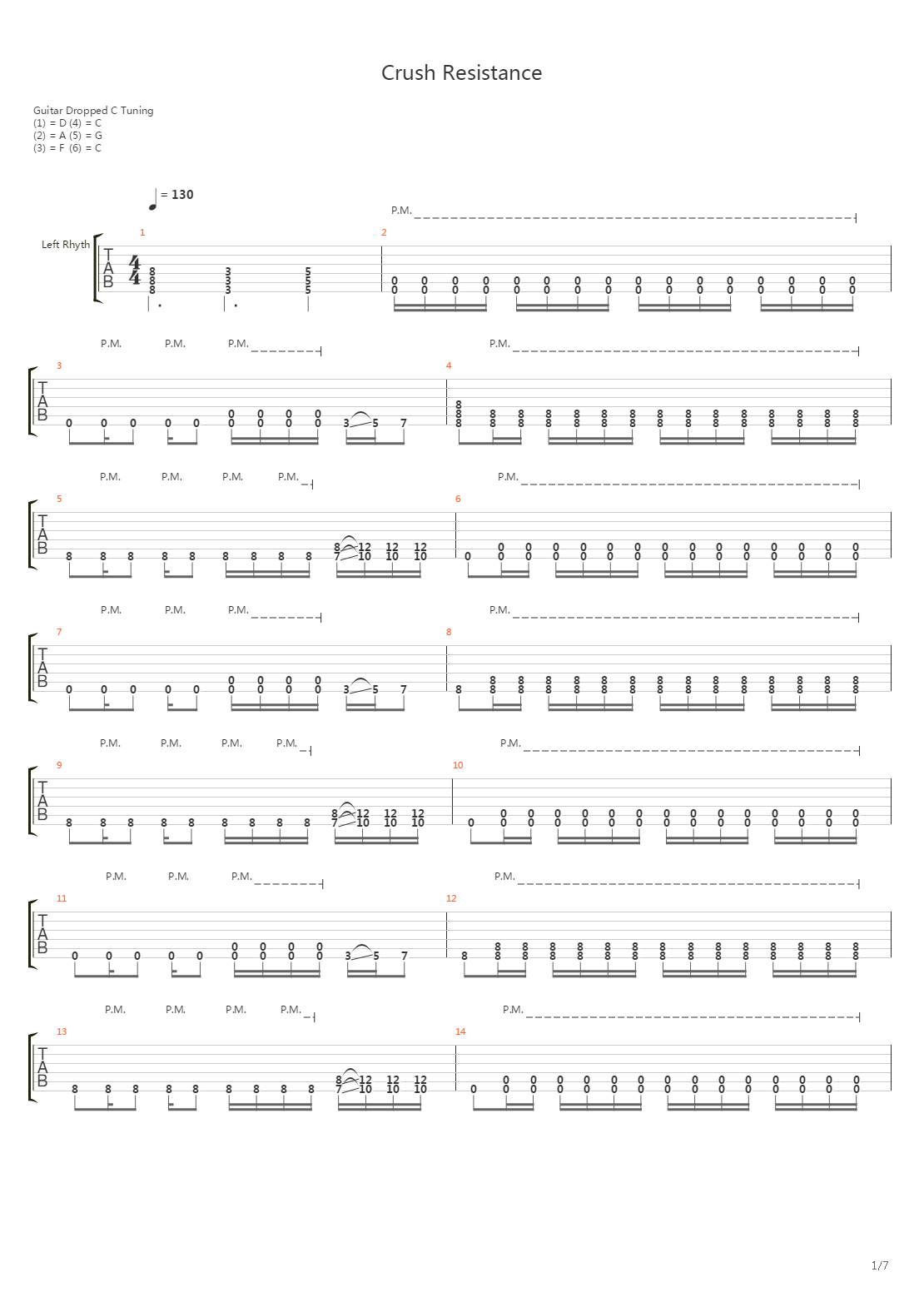 Crush Resistance吉他谱