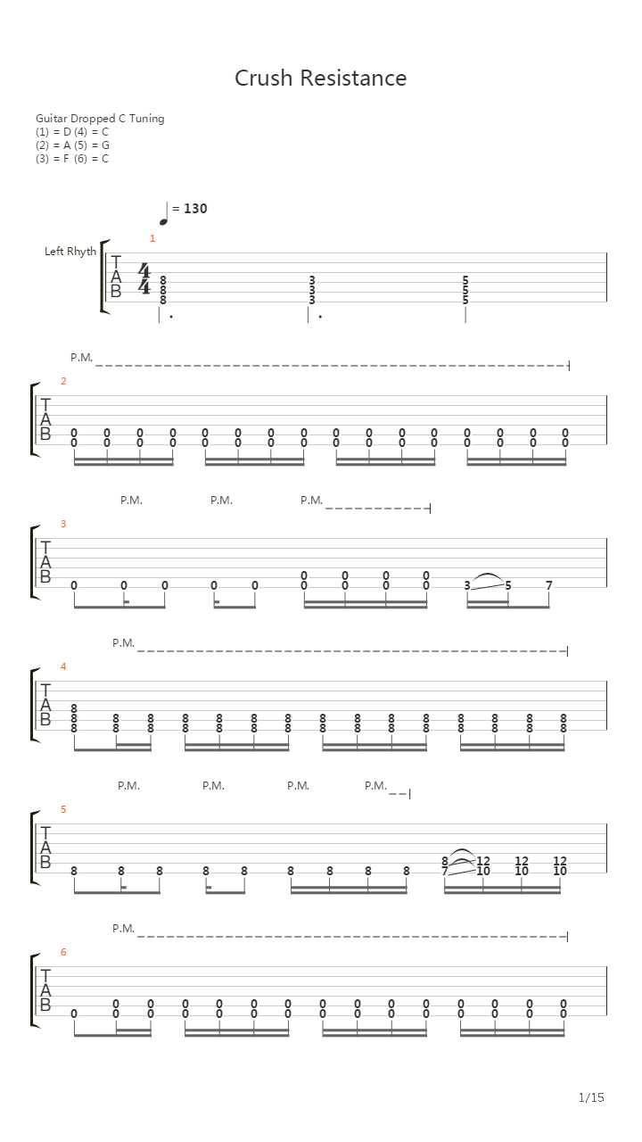 Crush Resistance吉他谱